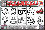 Cozy Love Bold & Easy Coloring Pages, an Object Illustration by EduEnrich (Thumbnail 1 of 3)