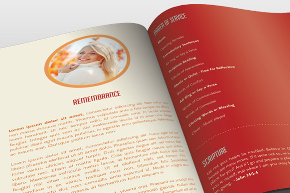 Modern Funeral Program Bundle, a Brochure Template by loswl (Photo 6 of 9)