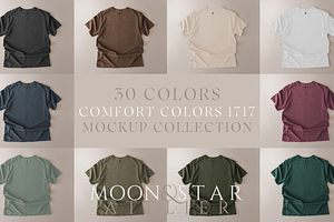 Comfort Colors 1717 Bundle, a Shirt Mockup by Moon and Star Atelier