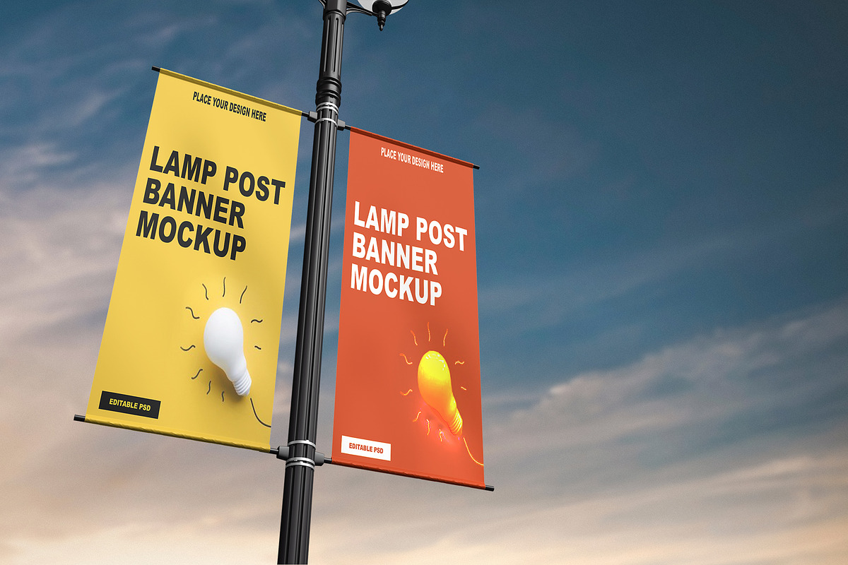 Lamp Post Banner Mockup, a Product Mockup by Designbuys (Photo 5 of 20)