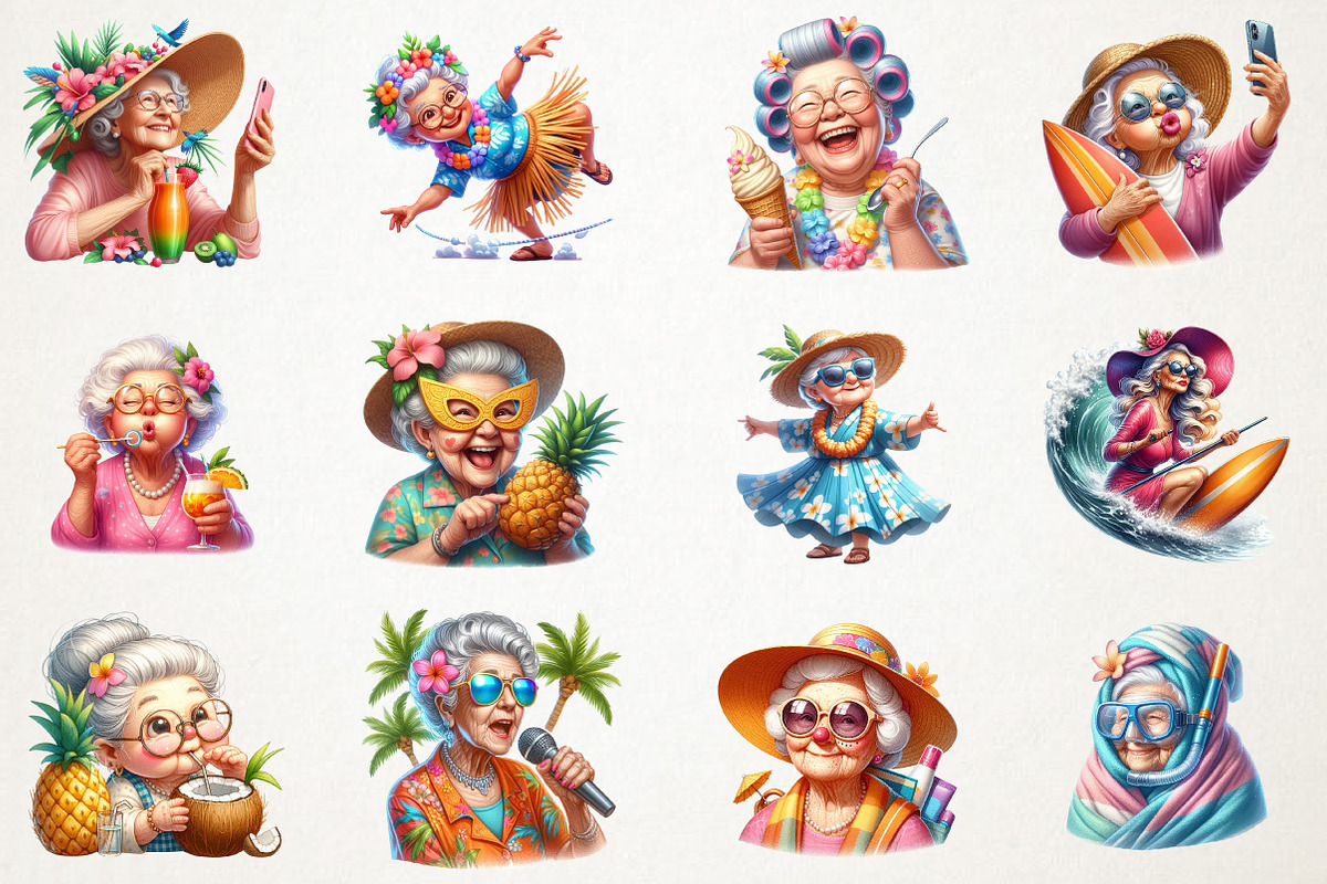 Hawaiian Grandma Funny Summer Png, an Illustration by RobertsArt (Photo 6 of 7)