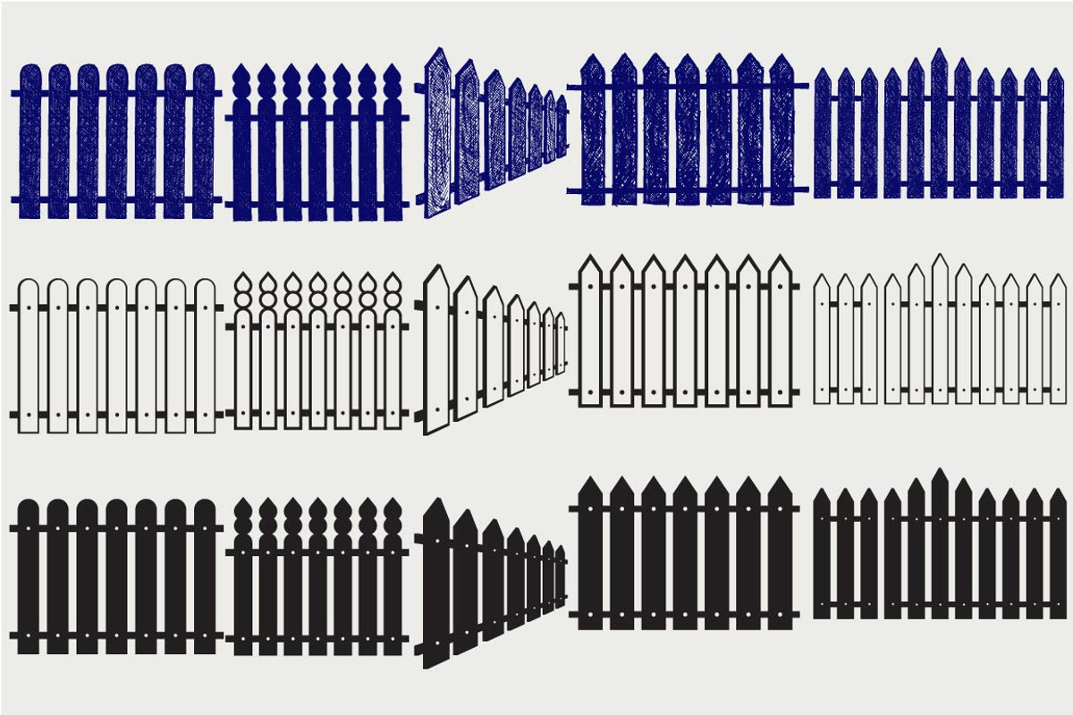 Wooden fence SVG, an Outline Icon by LineworkStock