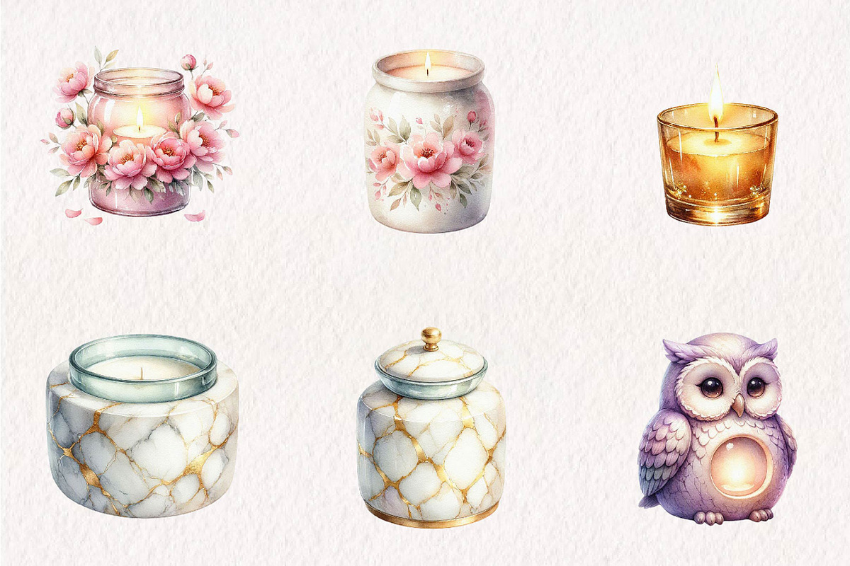 Wax Warmer and Candle Clipart, a Seasonal Illustration by CreationArt (Photo 3 of 7)