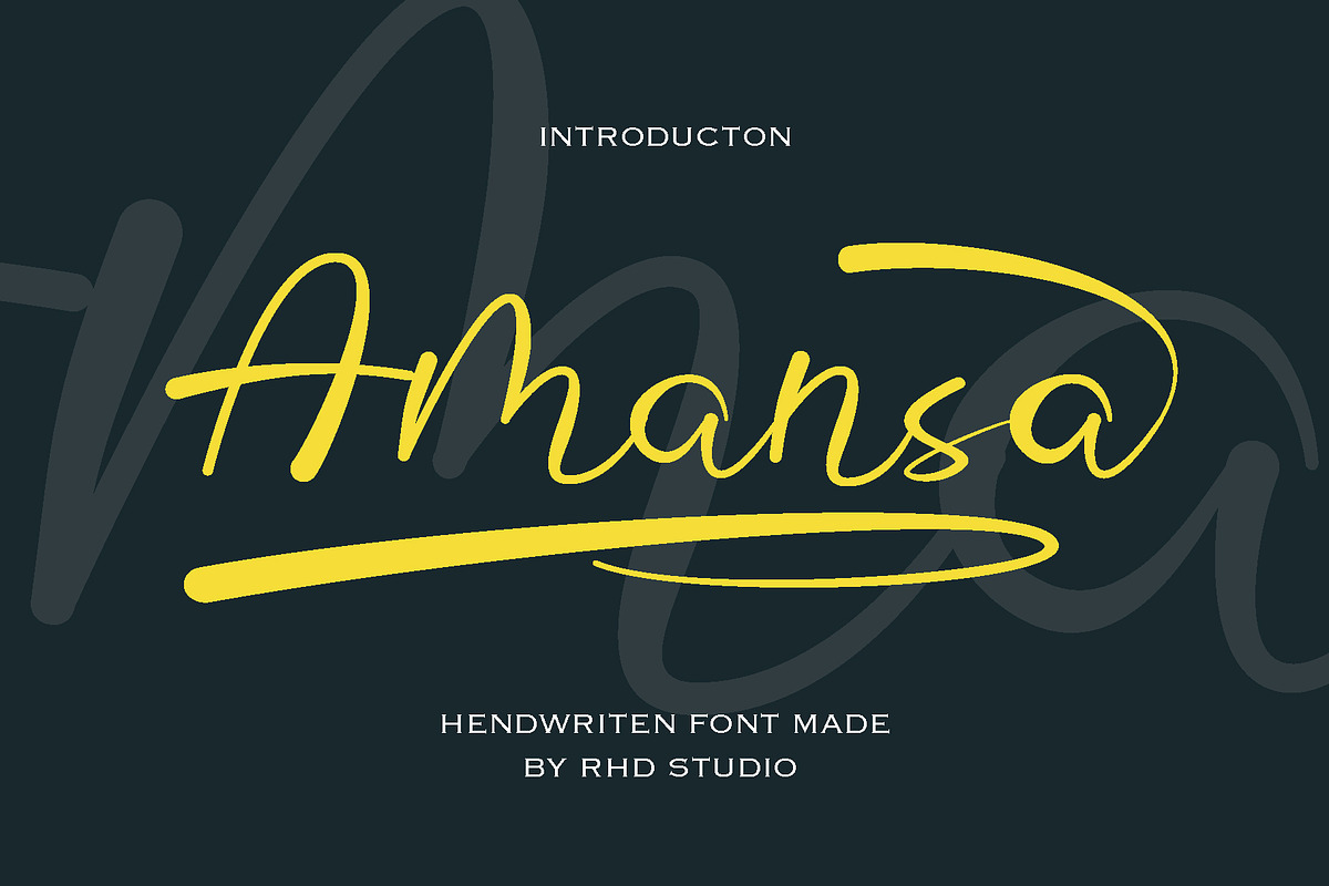 Amansa Handwritten Font, a Handwritten Font by RHD Creative Studio (Photo 1 of 10)