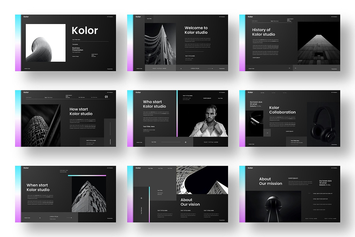 Kolor – Business PowerPoint Template, a Presentation Template by Dens Creative Studio (Photo 2 of 6)