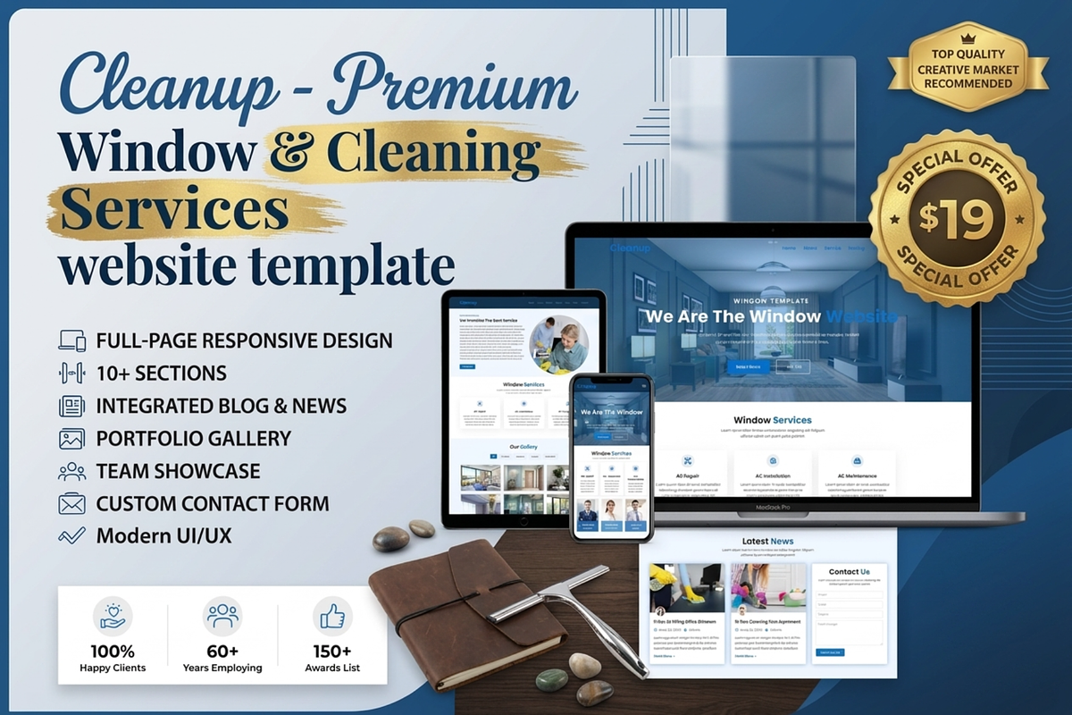 Cleanup - Cleaning HTML Template, a HTML Template by Themeplaza (Photo 1 of 6)