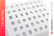 Valentine Line Icons Set, an Outline Icon by Voysla's Shop (Thumbnail 1 of 4)