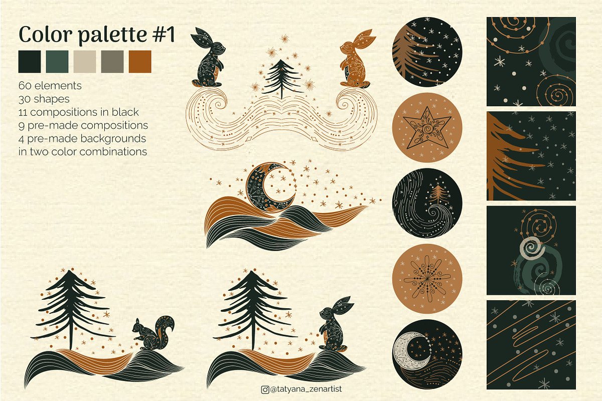 Winter wonderland Clipart Collection, a Seasonal Illustration by Tatyana_Zenartist (Photo 2 of 13)