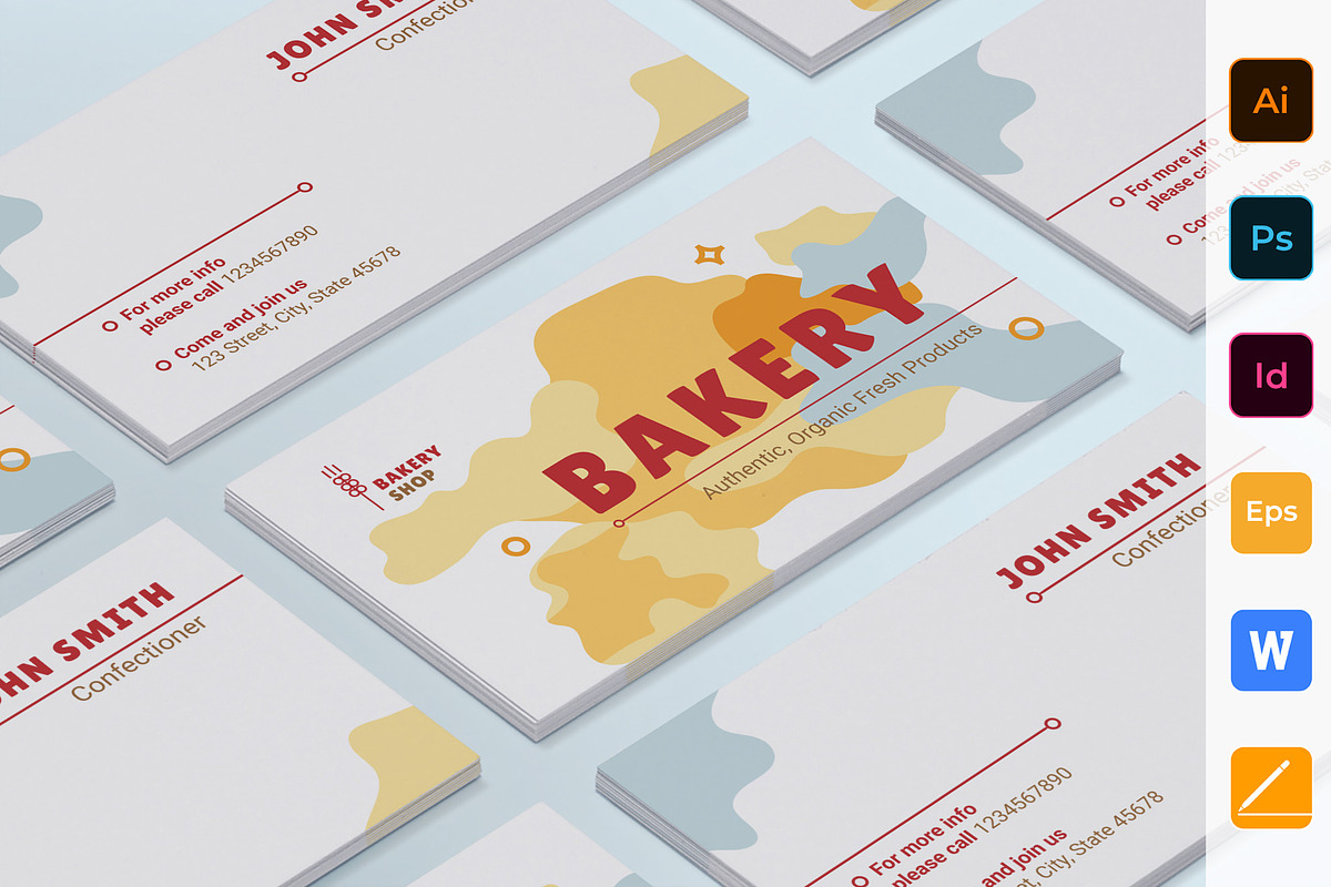 Bakery Business Card, a Business Card Template by TemplatesNow! (Photo 1 of 3)