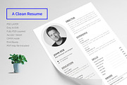 Resume Print Template, a Resume Template by Graphicalark (Thumbnail 1 of 4)