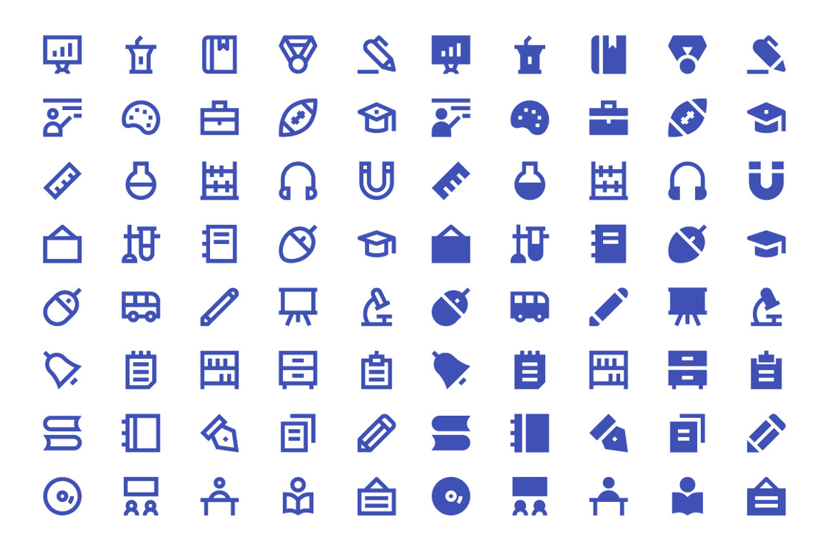 Material Education and School Icons, a Solid Icon by Creative Stall (Photo 3 of 5)