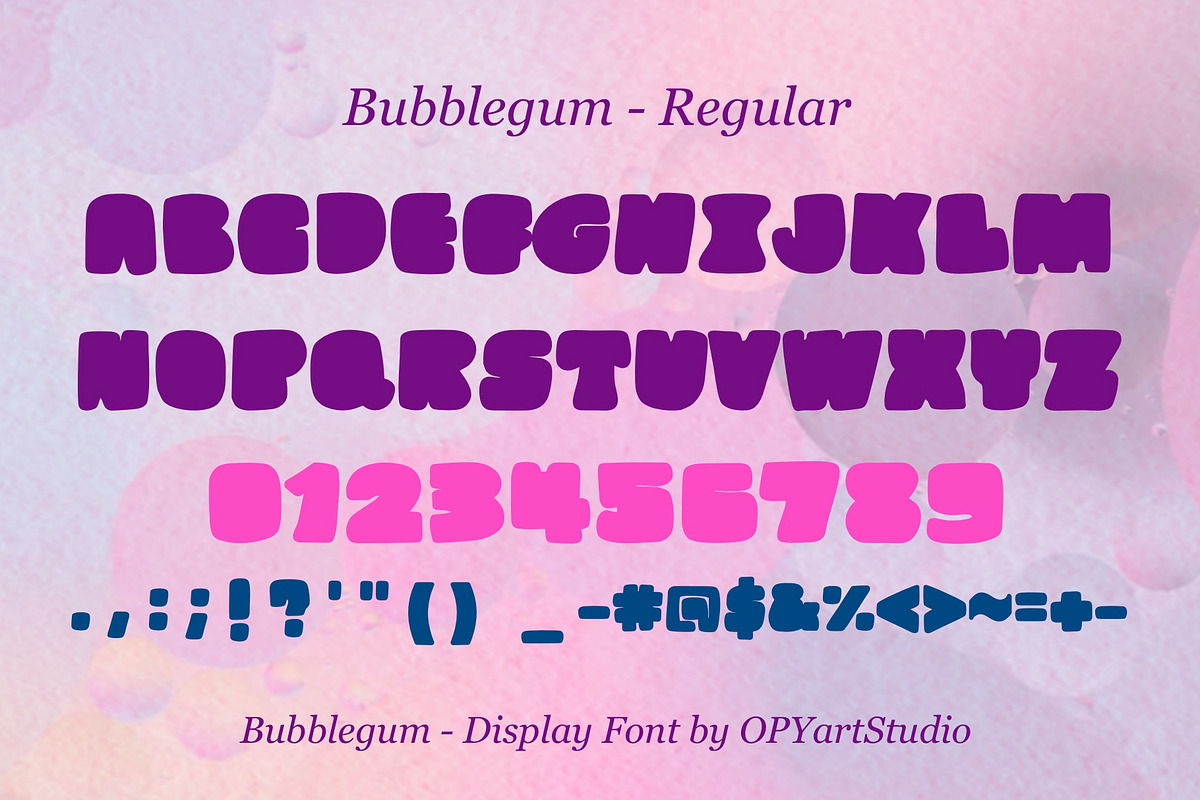 BubbleGum - Creative Display Font, a Font by OPY ArtStudio (Photo 2 of 6)