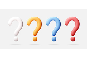 3D Set of colorful question marks on, an Object Illustration by Abscent