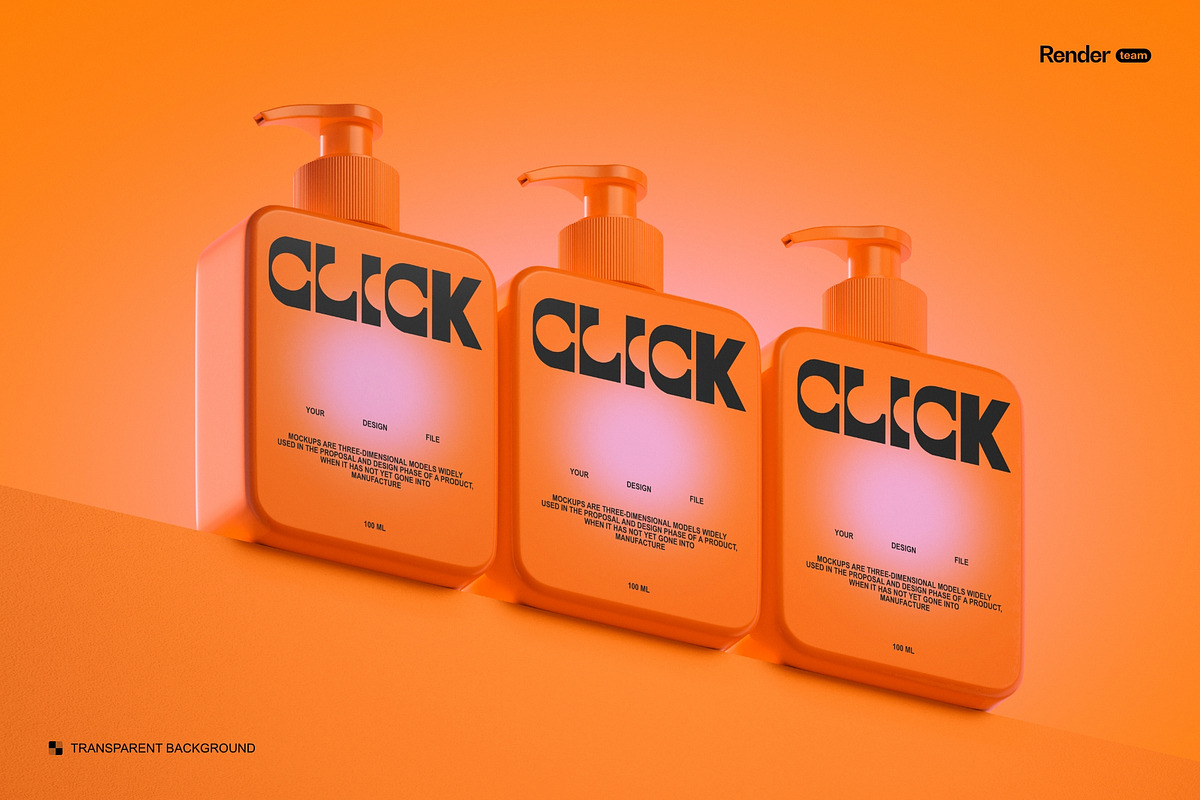 Pump Bottle Mockup Set, a Packaging Mockup by Renderteam (Photo 13 of 18)