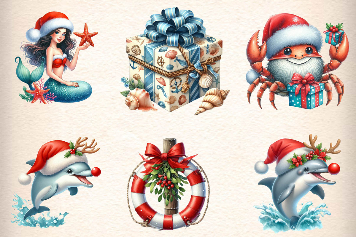 Nautical Christmas Sublimation Clipa, an Illustration by CreationArt (Photo 4 of 5)