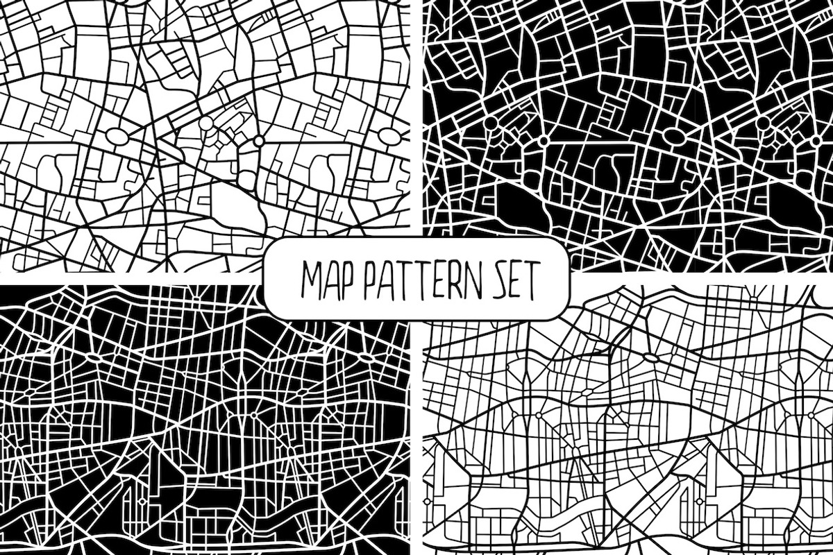 Map Pattern Set, a Pattern Graphic by Franzi draws (Photo 1 of 5)