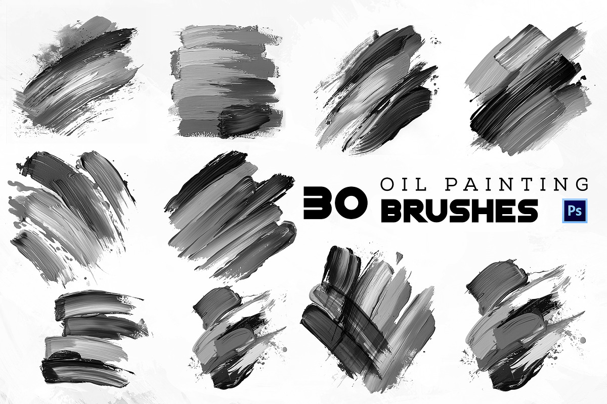 Dynamic Oil Painting PS Brushes, a Brushes & More by INTENTFX