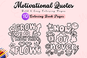 Motivational Quotes Coloring Book, an Education Illustration by Neon Studio