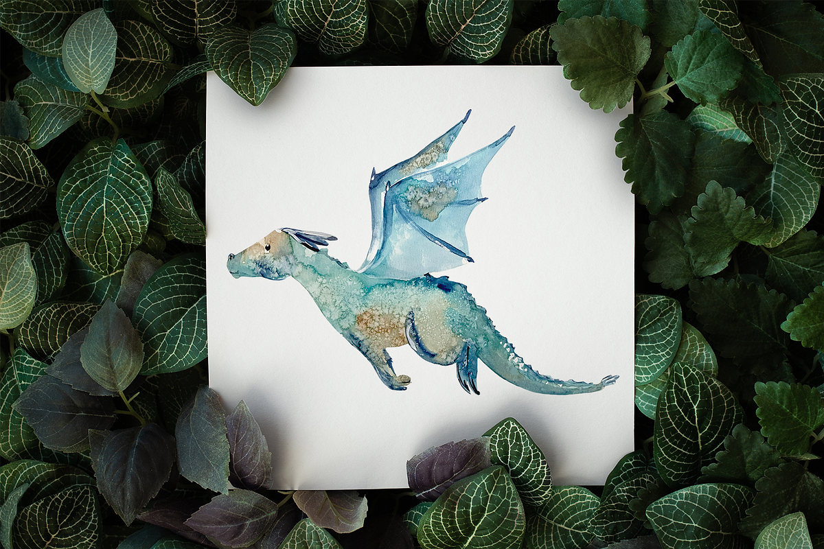 Dragons - Watercolor Clip Arts, an Illustration by Tati Bordiu (Photo 3 of 4)