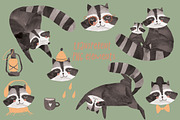 Cute Raccoons Watercolor, a Pattern Graphic by watercolor kamill (Thumbnail 7 of 8)