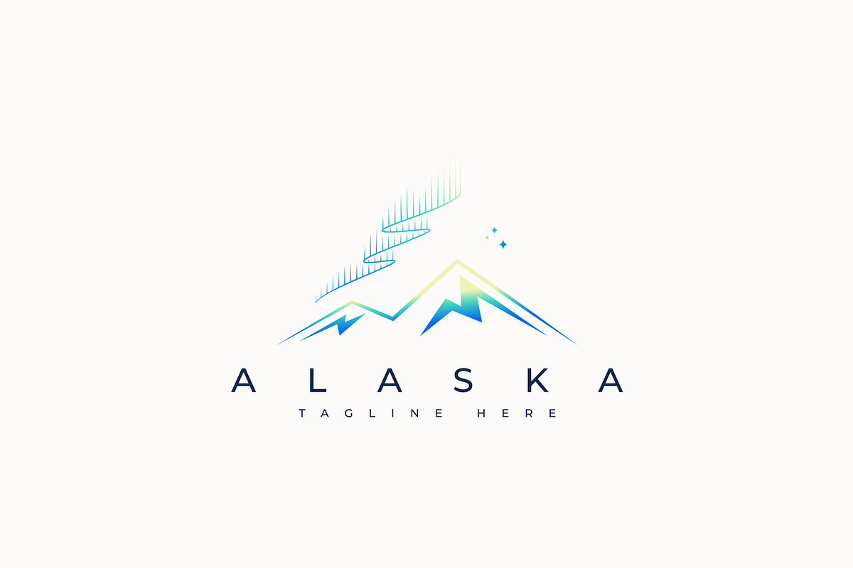 Alaska Abstract Aurora Mountain Logo, a Branding & Logo Template by Signatoro (Photo 2 of 2)