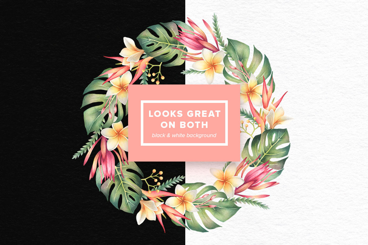 Watercolor Tropical Flowers Set, an Object Graphic by Kotulska (Photo 4 of 4)