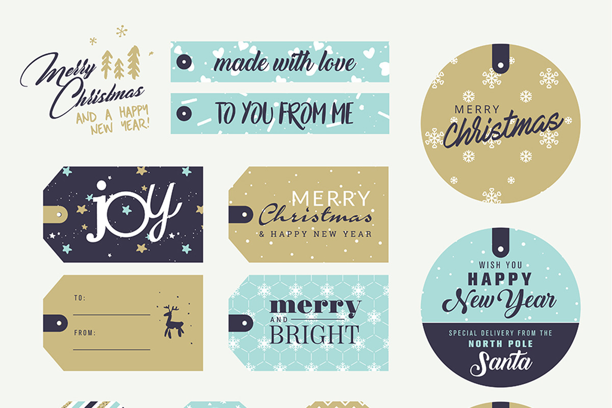 Christmas and New Year’s Gift Tags, an Object Illustration by PureSolution (Photo 2 of 6)