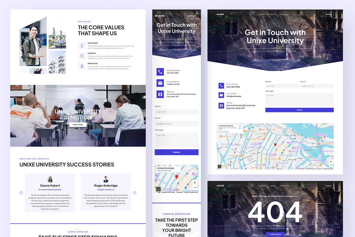 Unixe - University Website Framer, a Websites & App Template by peterdraw (Photo 3 of 4)