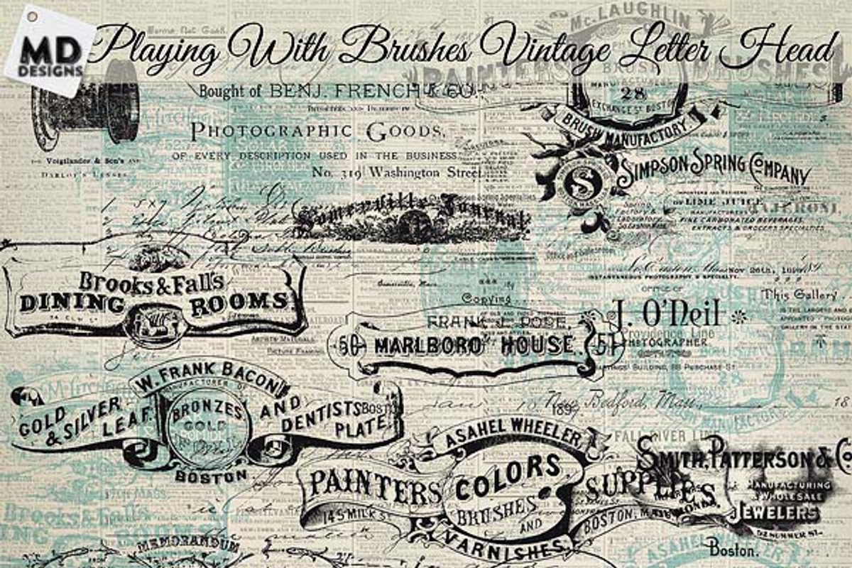 Vintage Letter Head, an Object Graphic by Vintage Style Designs