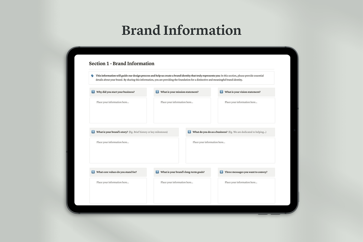 Notion Brand Questionnaire Template, a Templates & Theme by Swyn.Studio (Photo 4 of 8)