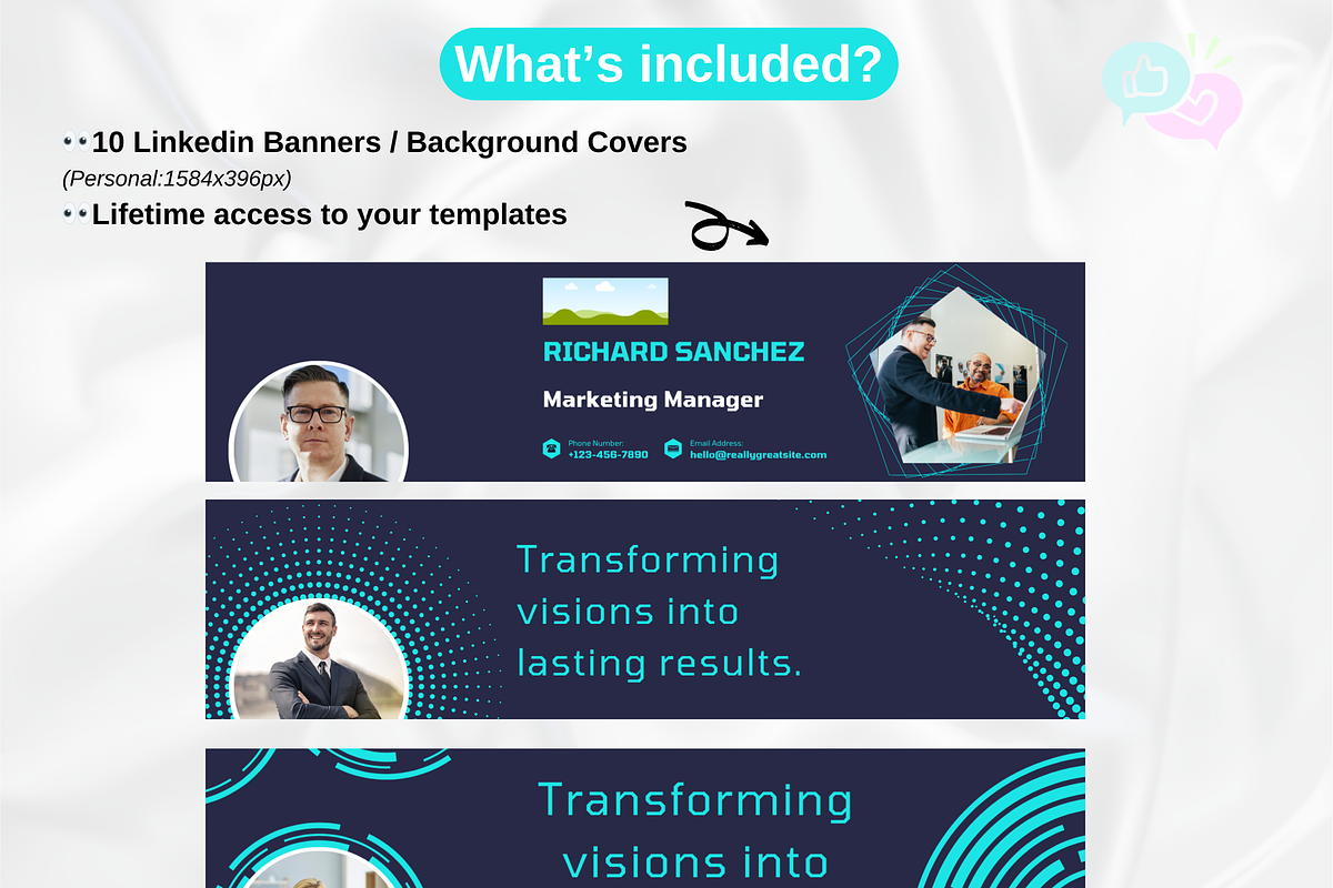Linkedin Banner Canva Templates, a Social Media Template by GrowthHackingStudio (Photo 2 of 5)