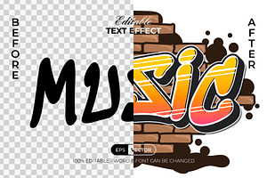 Music Text Effect Retro Style