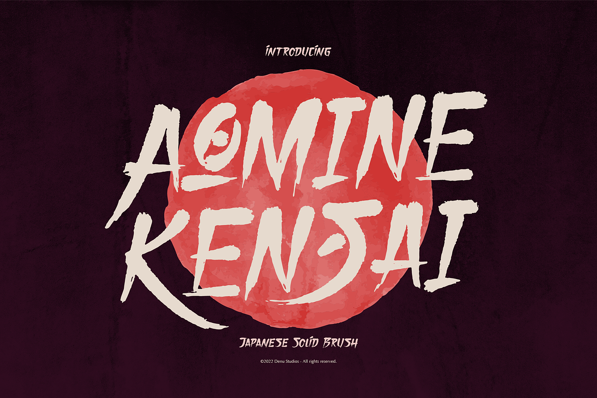 Aomine Kensai | Japanese Solid Brush, a Handwritten Font by Denustudios (Photo 1 of 12)