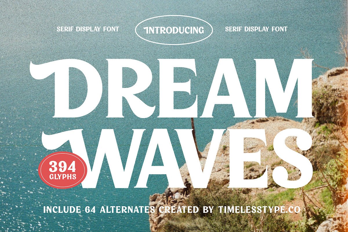 Dream Waves Retro Display Serif, a Serif Font by timelesstype.co (Photo 1 of 20)