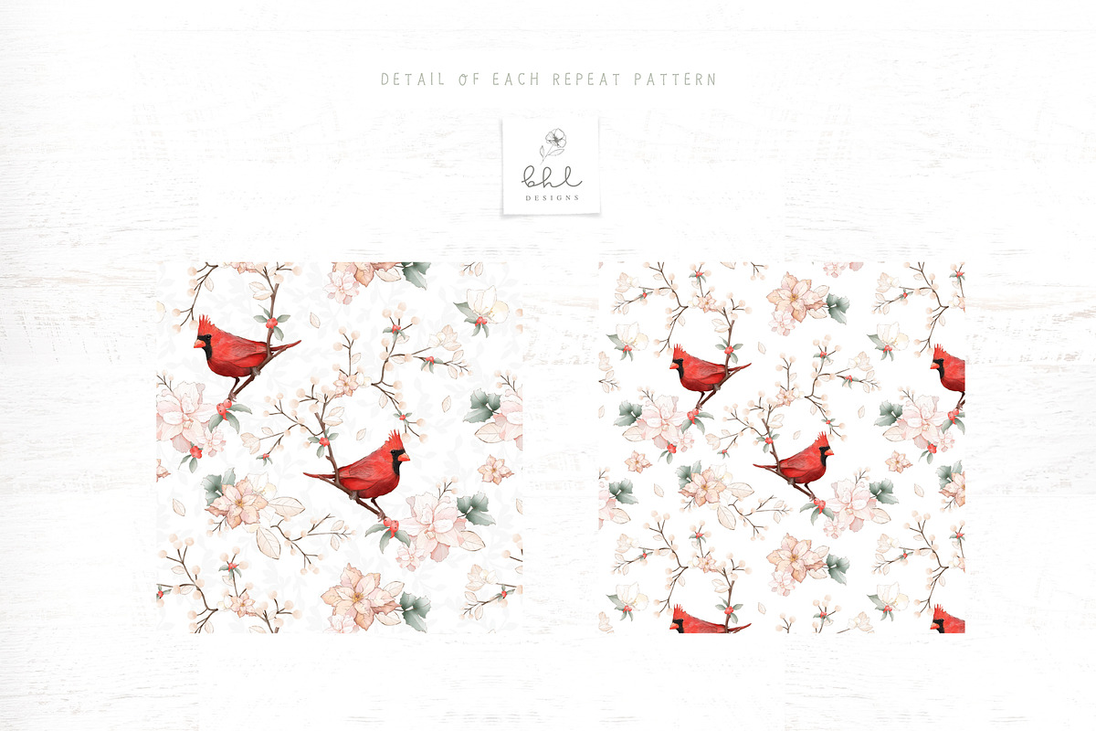 Christmas Seamless Patterns - White, a Pattern Graphic by bhldesigns (Photo 4 of 15)