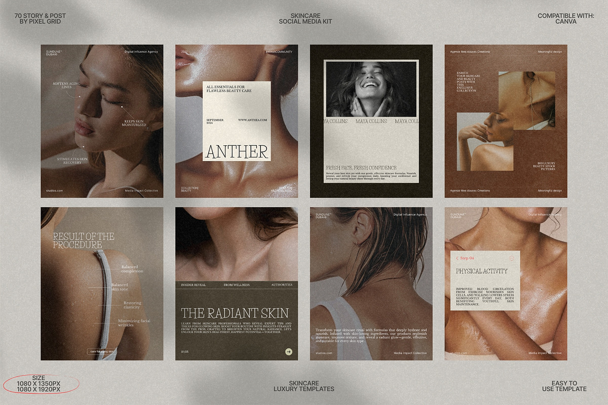 Skincare Social Media Kit Canva preview 4