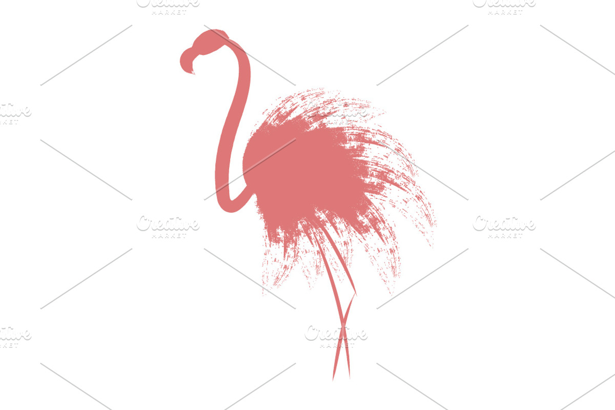 Pink Flamingo., an Animal Illustration by DeShoff Art