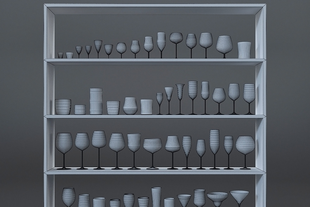 Glasses and bottles collection, a Furniture 3D Model by RC graphics (Photo 6 of 6)