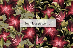 Vibrant Floral Elegance Pattern Set, a Pattern Graphic by Gribanessa