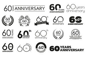 60 Years Anniversary Icon Bundle