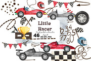 Watercolor Clipart Race Cars, an Object Graphic by HabitusDesigns (Thumbnail 1 of 7)