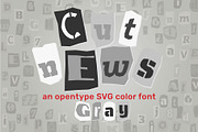 Cut News gray color font, a Sans Serif Font by Zimages (Thumbnail 1 of 9)