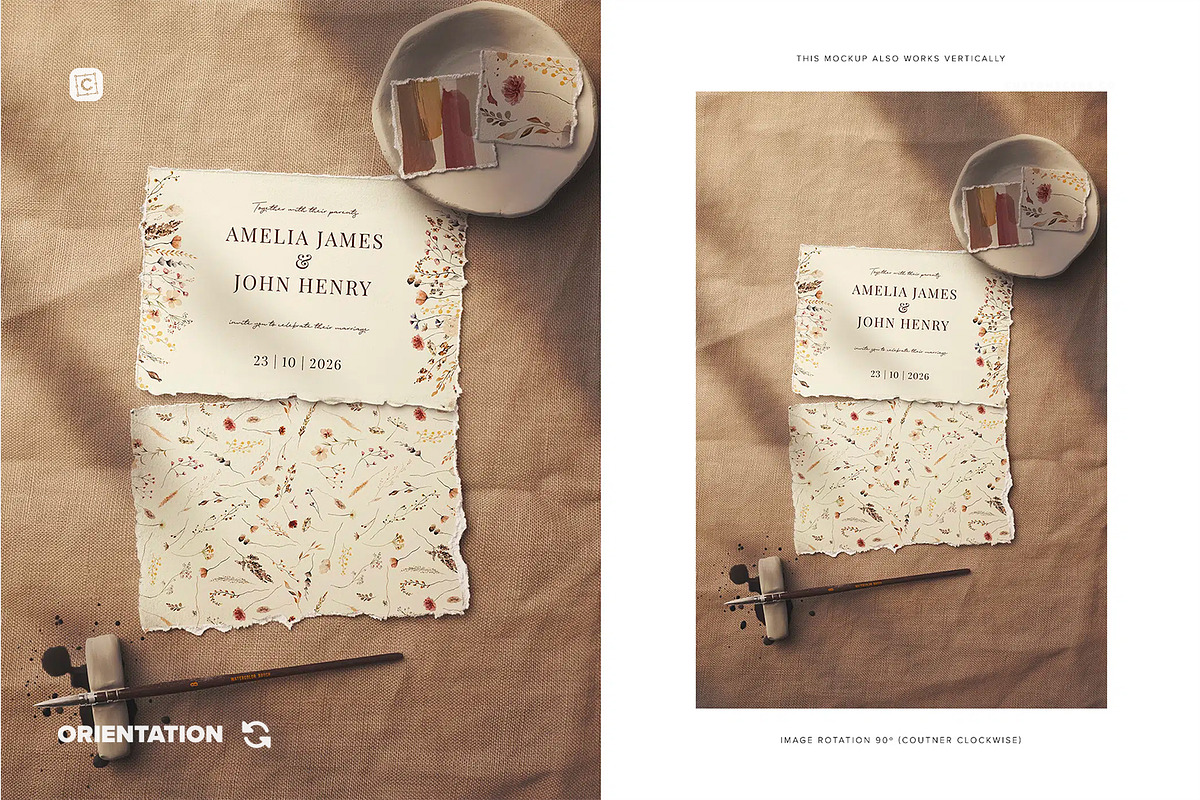 Rustic Watercolor Paper and Paint, a Product Mockup by Custom Scene (Photo 8 of 10)