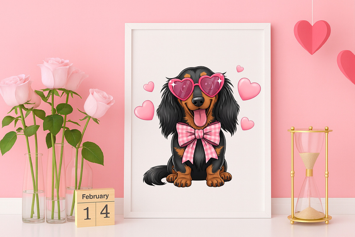 Valentine Dachshund PNG, an Illustration by Canvas Craft (Photo 5 of 6)