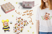 Honey Bears Watercolor Collection, a Decorative Illustration by TanataDesign (Thumbnail 4 of 8)