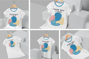 Round Neck Half Sleeve TShirt Mockup, a Shirt Mockup by megostudi0