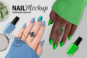 Finger Nail Polish Wrap Mockup