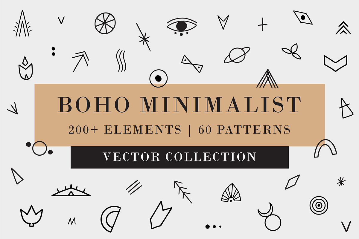 BOHO MINIMALIST vector collection, a Decorative Illustration by Lena Nikolaeva (Photo 1 of 12)