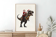 Dinosaur T-Rex Christmas Santa PNG, an Illustration by SinaCreation (Thumbnail 2 of 7)