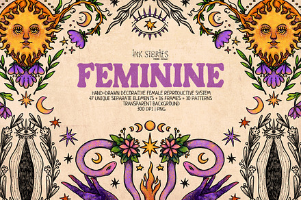 Feminine. Female Reproductive System, a Healthcare Illustration by Ink Stories
